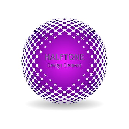 single geometric shape - Violet design halftone element with shadow vector illustration Stock Photo - Budget Royalty-Free & Subscription, Code: 400-08095782