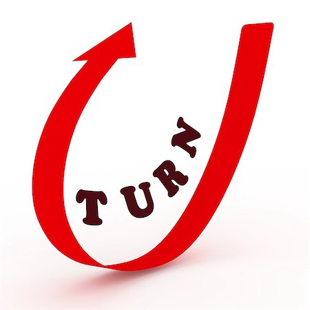 divert - Illustration of a curved arrow with the word "Turn" in the middle Stock Photo - Budget Royalty-Free & Subscription, Code: 400-08095883