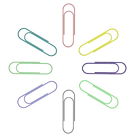 simsearch:400-06696037,k - Colorful Paper Clips Isolated on White Background. Stock Photo - Budget Royalty-Free & Subscription, Code: 400-08095934