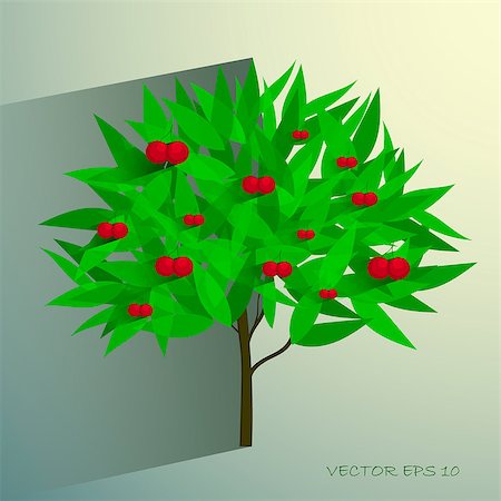 egor_zaharov (artist) - Ecological Concept. vector cherry tree. Eps 10 Fotografie stock - Microstock e Abbonamento, Codice: 400-08096164