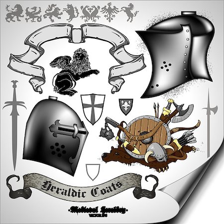 simsearch:640-02948137,k - set of medieval heraldic elements with shields and weapons Photographie de stock - Aubaine LD & Abonnement, Code: 400-08096246