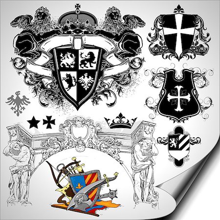 simsearch:640-02948137,k - set of medieval heraldic elements with shields and weapons Photographie de stock - Aubaine LD & Abonnement, Code: 400-08096242