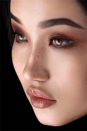 simsearch:400-08096297,k - Asian woman with glamour eye make up close-up loking at the side. High resolution fashion concept Stock Photo - Budget Royalty-Free & Subscription, Code: 400-08096295