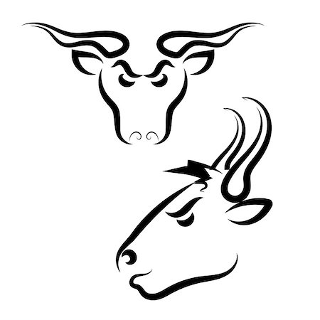 Rural Angry Bull Logo Isolated on White Background Stock Photo - Budget Royalty-Free & Subscription, Code: 400-08096406