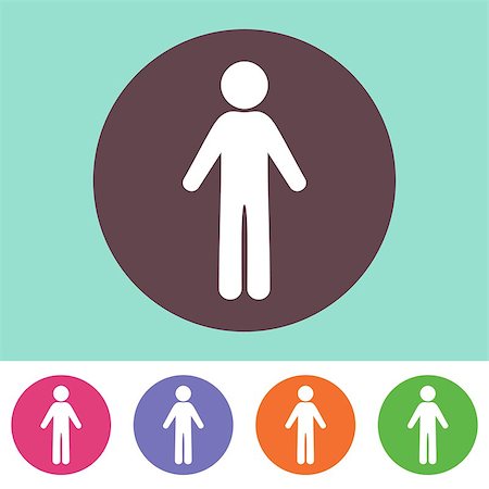 simsearch:400-05131090,k - Single vector man icon on round colorful buttons Stock Photo - Budget Royalty-Free & Subscription, Code: 400-08096535