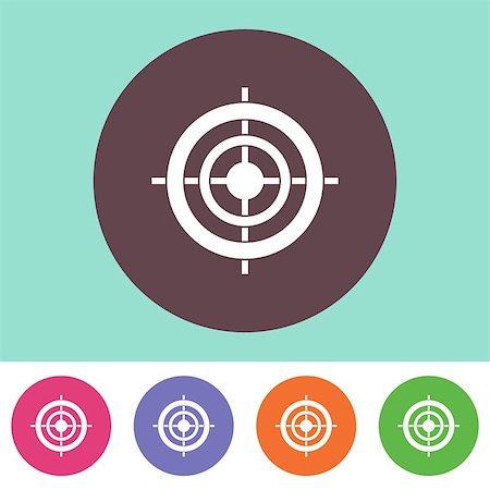 simple gun icon - Single vector target icon on round colorful buttons Stock Photo - Budget Royalty-Free & Subscription, Code: 400-08096536