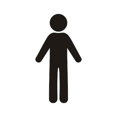 simsearch:400-05131090,k - Single black vector man icon on white background Stock Photo - Budget Royalty-Free & Subscription, Code: 400-08096532