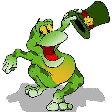 dancing cartoon cutouts - Frog with Hat - Cheerful Cartoon Illustration, Vector Stock Photo - Budget Royalty-Free & Subscription, Code: 400-08096616