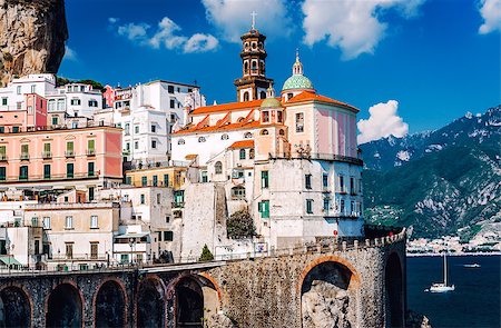 simsearch:400-07891715,k - Ancient architecture of Atrani village. Amalfi Coast in the province of Salerno in the Campania region of south-western Italy Photographie de stock - Aubaine LD & Abonnement, Code: 400-08096905