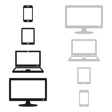 simsearch:400-08096956,k - Smartphone, tablet, laptop, and desktop computer device icons Stock Photo - Budget Royalty-Free & Subscription, Code: 400-08096960