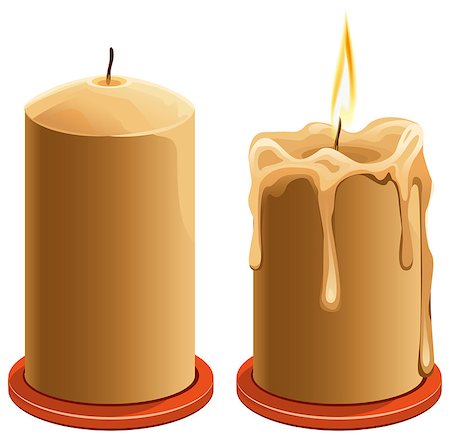 simsearch:400-08096998,k - New and burning wax candle. Illustration in vector format Stockbilder - Microstock & Abonnement, Bildnummer: 400-08096998