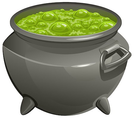 Pot with green magic potion. Isolated illustration in vector format Stock Photo - Budget Royalty-Free & Subscription, Code: 400-08097097