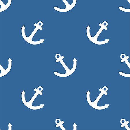 simsearch:400-07428310,k - Tile sailor vector pattern with white anchor on navy blue background for seamless decoration wallpaper Stock Photo - Budget Royalty-Free & Subscription, Code: 400-08097091