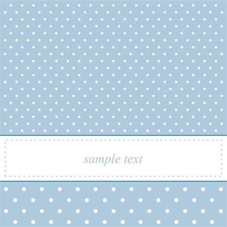simsearch:400-06744568,k - Sweet, blue dots card or invitation with white polka dots. Cute vintage background with white space to put your own text message. Cocktail party, birthday, baby shower or wedding invitation Fotografie stock - Microstock e Abbonamento, Codice: 400-08097093