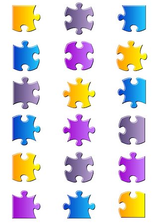 simsearch:400-05878008,k - All possible shapes of jigsaw puzzle pieces gradient Photographie de stock - Aubaine LD & Abonnement, Code: 400-08097132