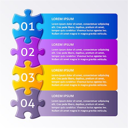 simsearch:400-08096963,k - Vector infographic puzzle design template with numbered options Fotografie stock - Microstock e Abbonamento, Codice: 400-08097148