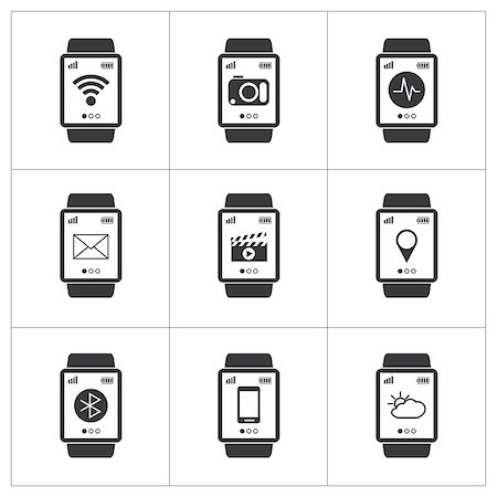 symbol for intelligence - smart watch  icon Stock Photo - Budget Royalty-Free & Subscription, Code: 400-08097193