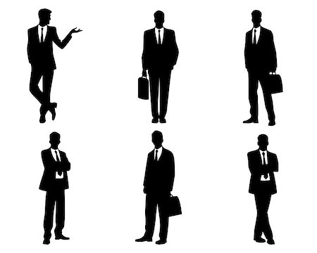 simsearch:6111-06838357,k - Vector illustration of a six businessmen silhouettes Photographie de stock - Aubaine LD & Abonnement, Code: 400-08097355