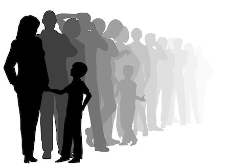 person vector - EPS8 editable vector cutout illustration of a long queue of people waiting patiently with all figures as separate objects Stock Photo - Budget Royalty-Free & Subscription, Code: 400-08097490