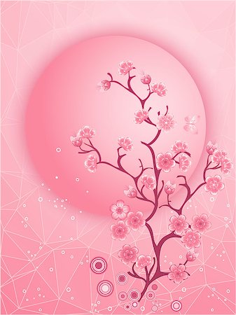 Cherry blossom motif. Nature template vector. Illustration Foto de stock - Super Valor sin royalties y Suscripción, Código: 400-08097737