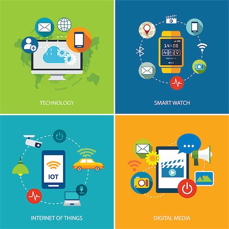 symbols of multimedia - set of  technology,internet of things, and digital media Stock Photo - Budget Royalty-Free & Subscription, Code: 400-08097744