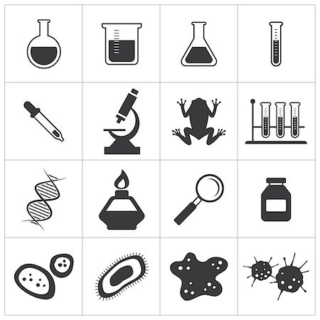 science icon vector - chemistry and biology icon set Stock Photo - Budget Royalty-Free & Subscription, Code: 400-08097742