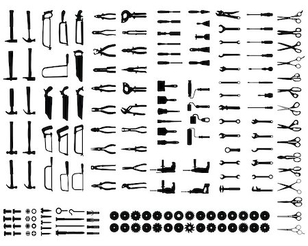 simsearch:400-04121750,k - Set of black silhouettes of tools, vector Stock Photo - Budget Royalty-Free & Subscription, Code: 400-08098096