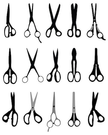 Black silhouettes of different scissors, vector illustration Photographie de stock - Aubaine LD & Abonnement, Code: 400-08098099