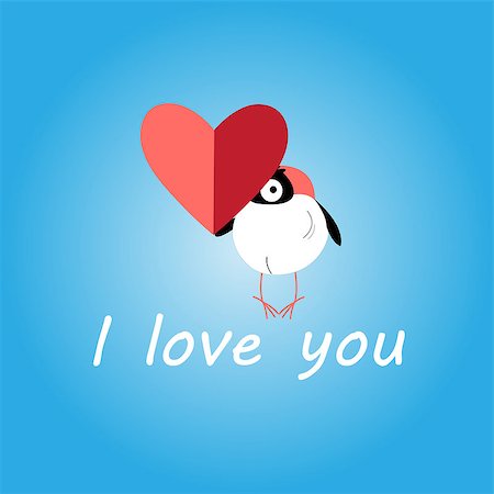 simsearch:400-07933418,k - little graphic enamored bird with heart on a blue background Photographie de stock - Aubaine LD & Abonnement, Code: 400-08098527