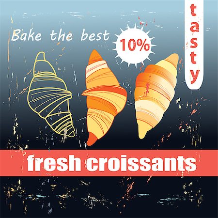 simsearch:400-05704821,k - Vector illustration of fresh and delicious croissants Foto de stock - Super Valor sin royalties y Suscripción, Código: 400-08098553