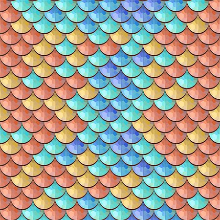 simsearch:400-08097395,k - Seamless colorful polygonal river fish scales. A sample of fish scales pattern for packaging design, corporate identity or tissue. Vector illustration eps 10. RGB colors. Photographie de stock - Aubaine LD & Abonnement, Code: 400-08098655