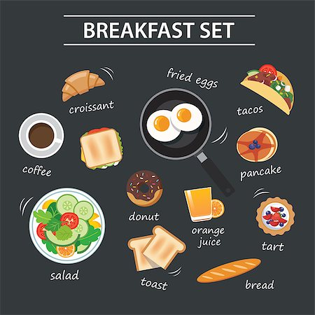 simsearch:400-07510513,k - set of breakfast menu on chalkboard Stock Photo - Budget Royalty-Free & Subscription, Code: 400-08098686