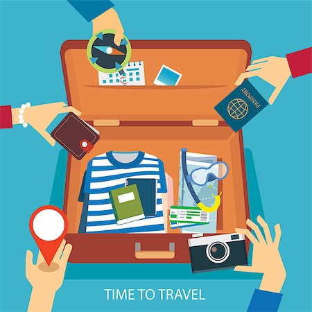 simsearch:400-09186100,k - time to travel concept flat design Stock Photo - Budget Royalty-Free & Subscription, Code: 400-08098681