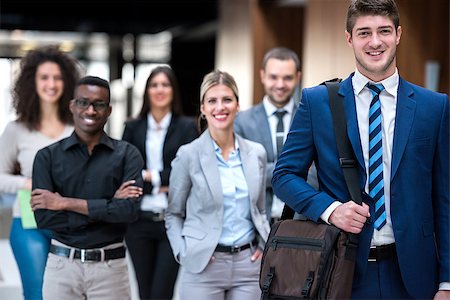 young multi ethnic business people group walking standing and top view Foto de stock - Super Valor sin royalties y Suscripción, Código: 400-08093508