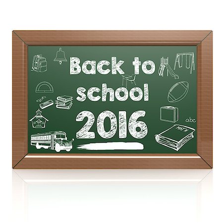 simsearch:400-04748799,k - Back to school green blackboard image with hi-res rendered artwork that could be used for any graphic design. Foto de stock - Super Valor sin royalties y Suscripción, Código: 400-08093561