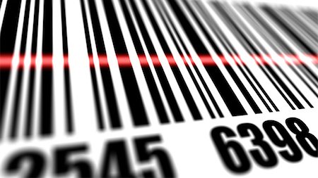 Closeup of scanner scanning barcode. Shallow depth of field. Stock Photo - Budget Royalty-Free & Subscription, Code: 400-08093900