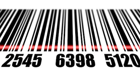 Barcode reading on white background. Depth of fields. Stock Photo - Budget Royalty-Free & Subscription, Code: 400-08093902