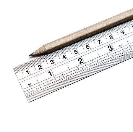 simsearch:400-05294430,k - Ruler and pencil isolated on white background Fotografie stock - Microstock e Abbonamento, Codice: 400-08093911