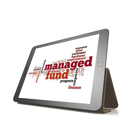 simsearch:400-07295043,k - Managed fund word cloud on tablet image with hi-res rendered artwork that could be used for any graphic design. Foto de stock - Super Valor sin royalties y Suscripción, Código: 400-08093967