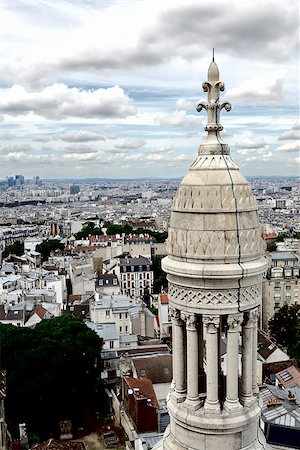 sacre coeur capitals - Overview of Paris from the dome of Sacre Coeur. La Defense in the background. Stock Photo - Budget Royalty-Free & Subscription, Code: 400-08107371