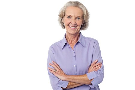 simsearch:693-03707560,k - Isolated aged lady posing with crossed arms Fotografie stock - Microstock e Abbonamento, Codice: 400-08107932