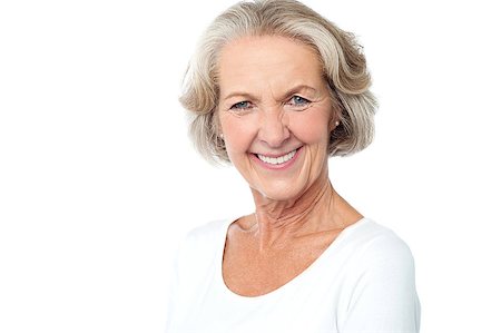 Smiling joyous senior lady in casual wear Stock Photo - Budget Royalty-Free & Subscription, Code: 400-08107947