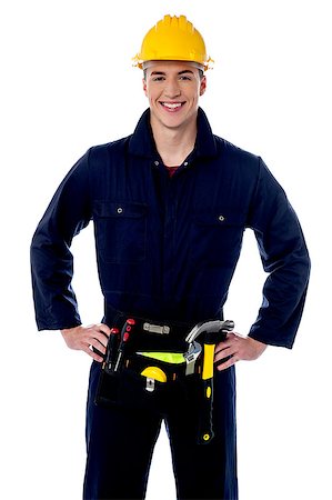 Happy young male construction worker Stock Photo - Budget Royalty-Free & Subscription, Code: 400-08108189