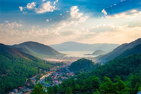 simsearch:400-08556645,k - a small town located in the valley of the mountains to the sea Stock Photo - Budget Royalty-Free & Subscription, Code: 400-08108532