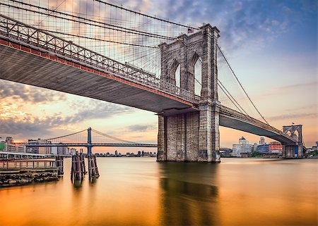 Brooklyn Bridge in New York City, USA at dawn. Stock Photo - Budget Royalty-Free & Subscription, Code: 400-08108637