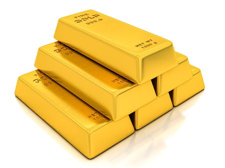simsearch:400-06770545,k - gold ingots on a white background Stock Photo - Budget Royalty-Free & Subscription, Code: 400-08108708
