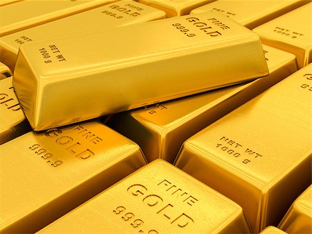simsearch:400-06770545,k - gold ingots on a white background Stock Photo - Budget Royalty-Free & Subscription, Code: 400-08108711