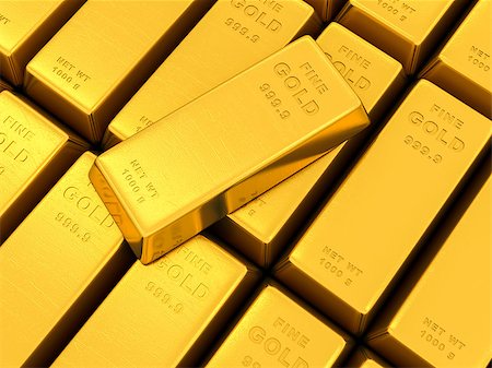simsearch:400-06770545,k - gold ingots on a white background Stock Photo - Budget Royalty-Free & Subscription, Code: 400-08108712