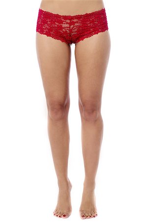 simsearch:400-08109144,k - Cropped image of woman standing in red panties Foto de stock - Super Valor sin royalties y Suscripción, Código: 400-08109125
