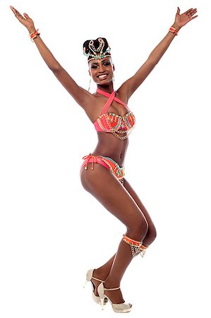 decoration in brazil - Carnival woman dancer isolated over white Stock Photo - Budget Royalty-Free & Subscription, Code: 400-08109784
